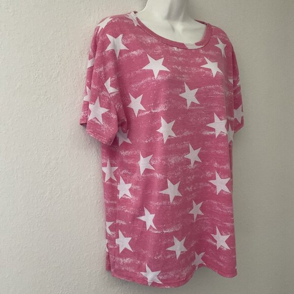 VIAMOR PINK WHITE STAR T-SHIRT - Picture 6 of 11